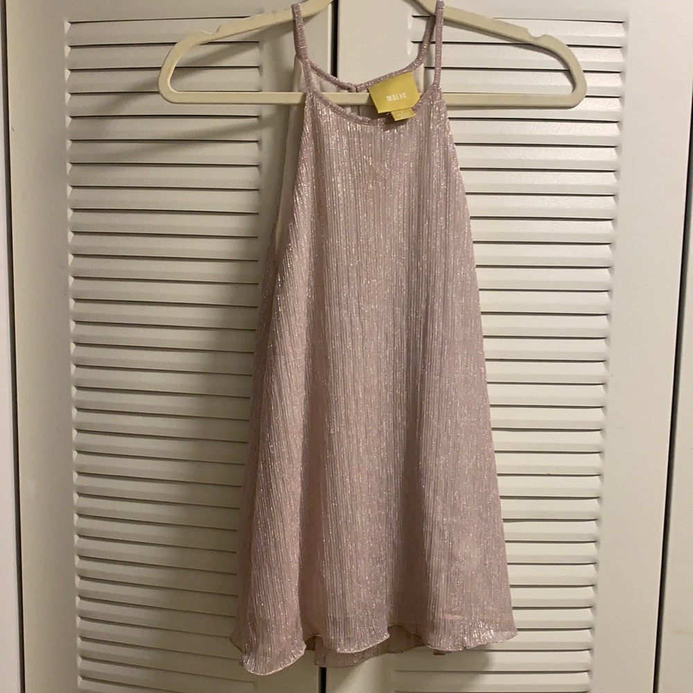 Festive shimmer blouse from Anthropologie